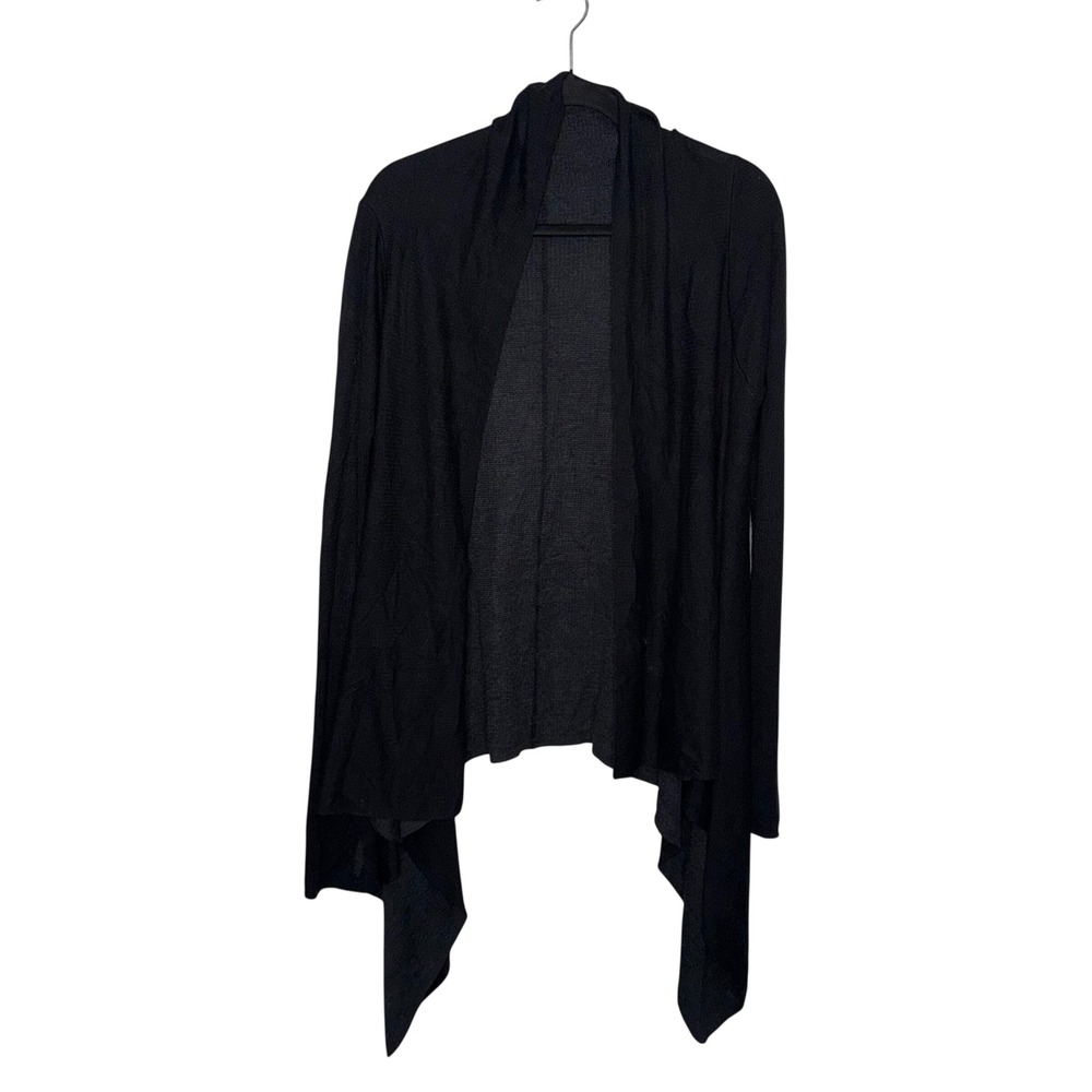 Lululemon Cardigan Women OS Black Excellent Open Front Draped Knit Wrap